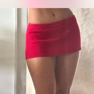 Frankie’s Bikinis knit Red Mini Skirt